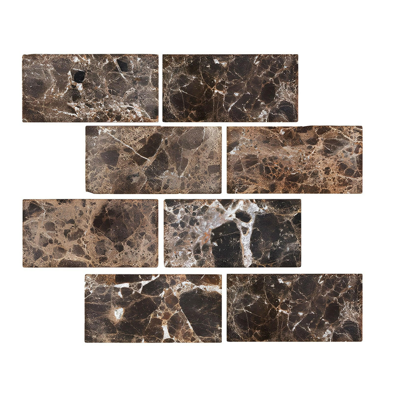 3x6 Emperador Dark Marble Tumbled Tile 3x6 Emperador Dark Marble Tumbled Tile - American Tile Depot