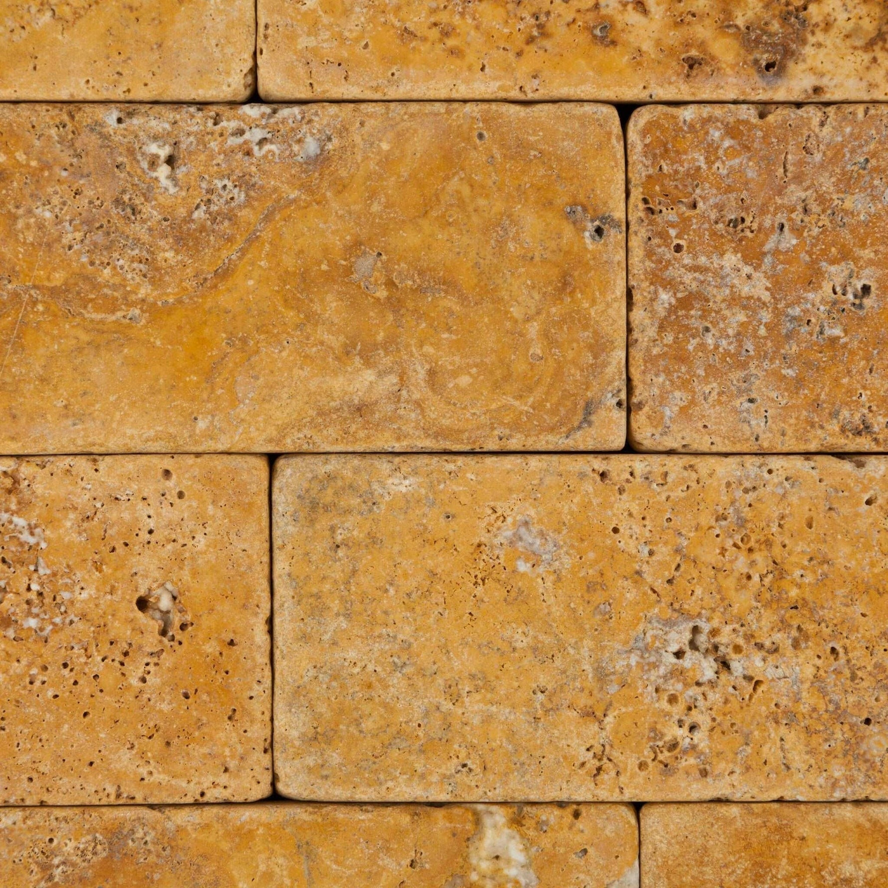 3x6 Gold / Yellow Travertine Tumbled Tile - American Tile Depot