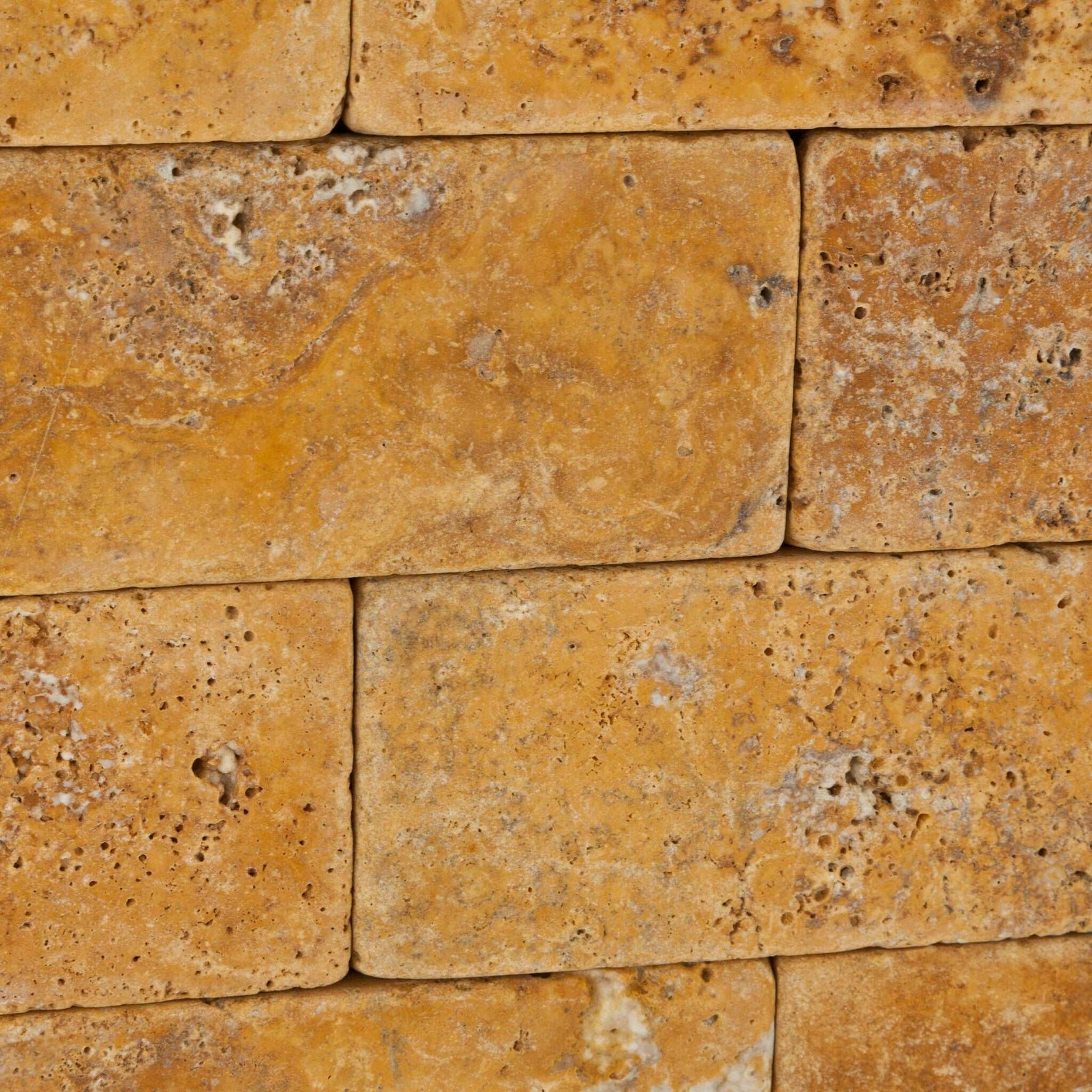 3x6 Gold / Yellow Travertine Tumbled Tile - American Tile Depot