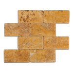 3x6 Gold / Yellow Travertine Tumbled Tile - American Tile Depot
