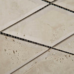 3x6 Ivory Travertine Diamond / Rhomboid Honed & Beveled Mosaic Tile - American Tile Depot