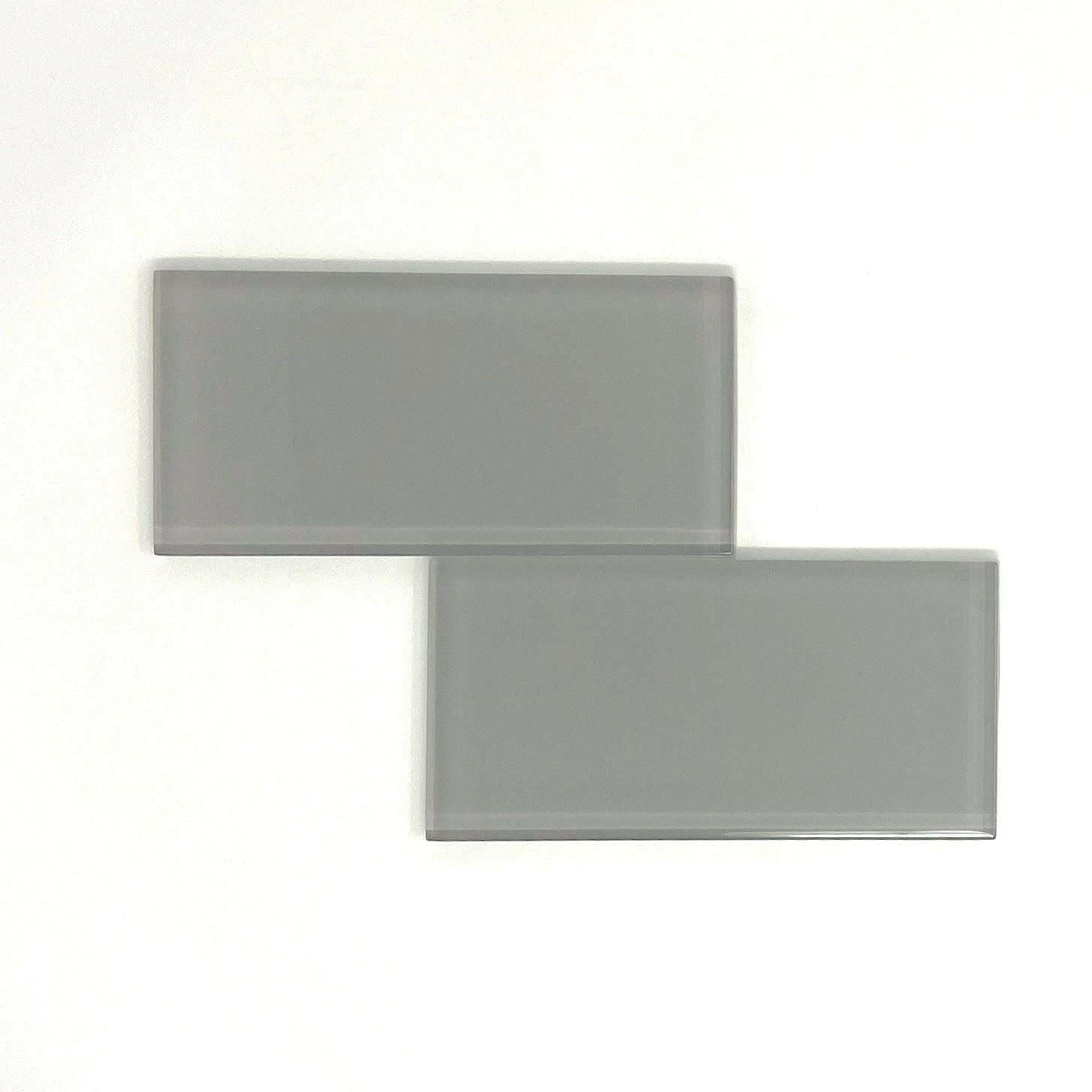 3x6 Mist Gray Glass Subway Tile - Rainbow Series 3x6 Mist Gray Glass Subway Tile - Rainbow Series - American Tile Depot