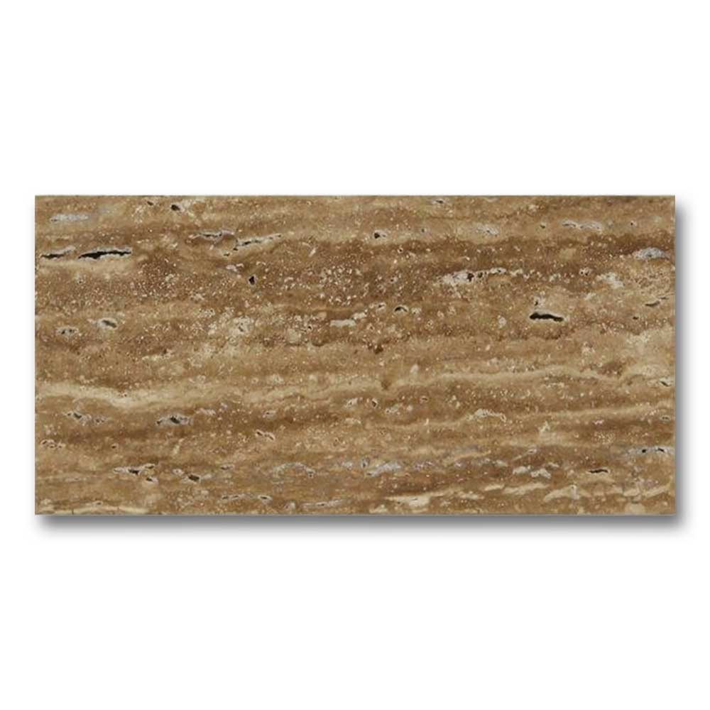 3x6 Noce Exotic Travertine (Vein-Cut) Unfilled & Brushed Tile