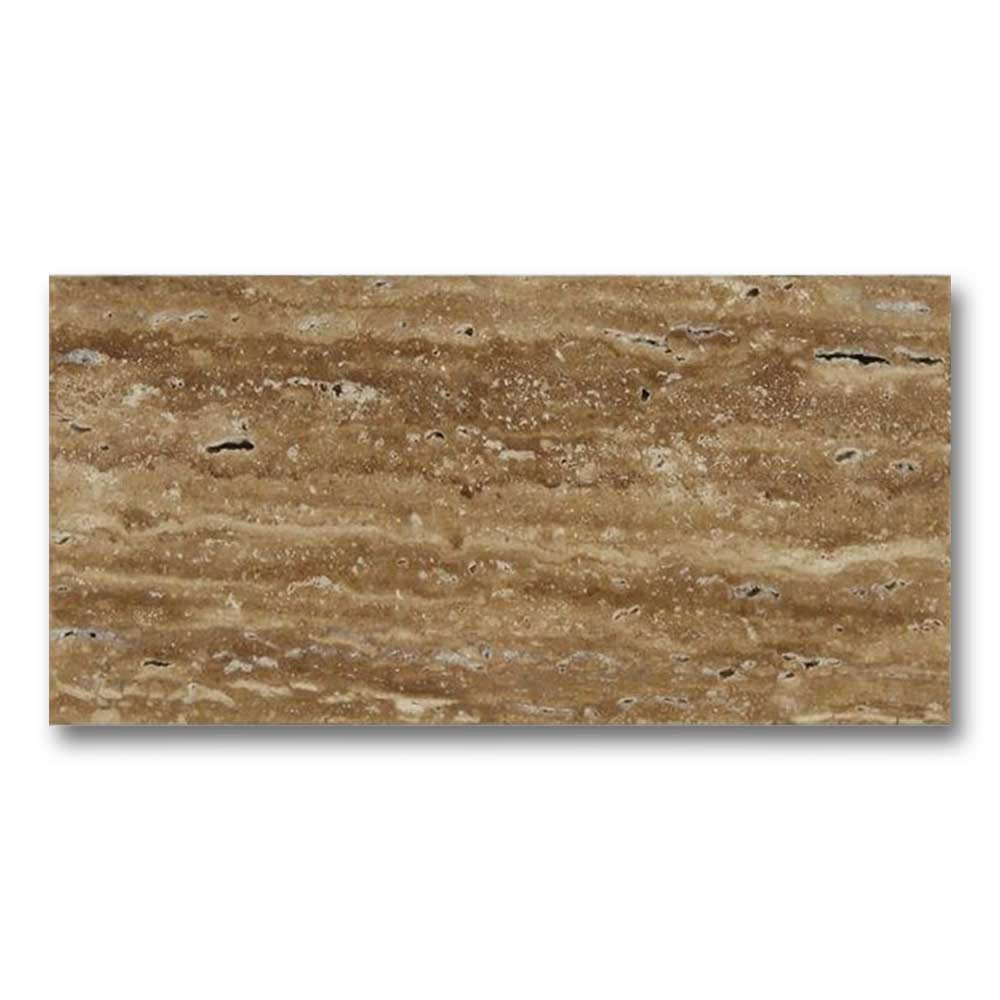 3x6 Noce Exotic Travertine (Vein-Cut) Unfilled & Brushed Tile