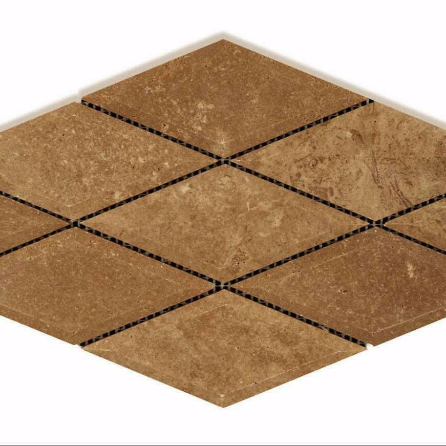 3x6 Noce Travertine Diamond Honed & Beveled Mosaic Tile 3x6 Noce Travertine Diamond Honed & Beveled Mosaic Tile - American Tile Depot