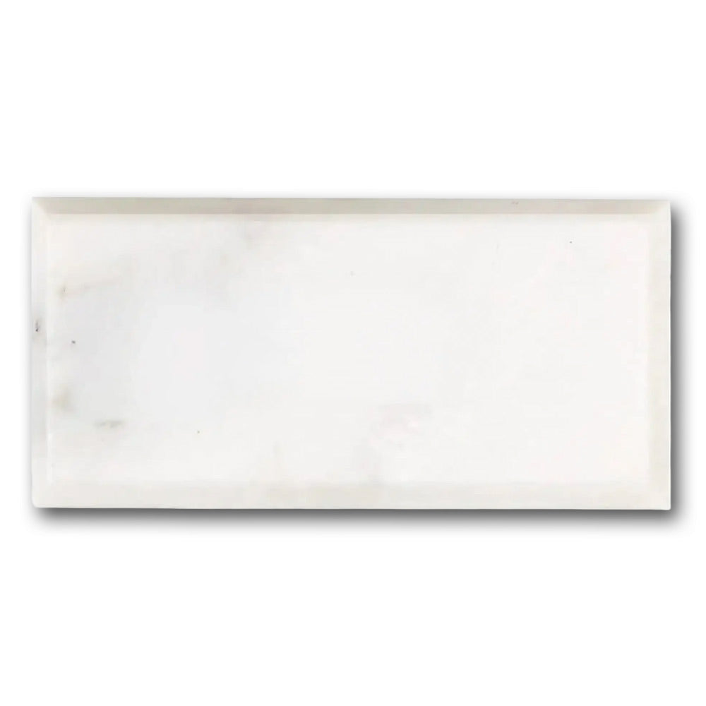 3x6 Oriental White / Asian Statuary Polished & Beveled Tile