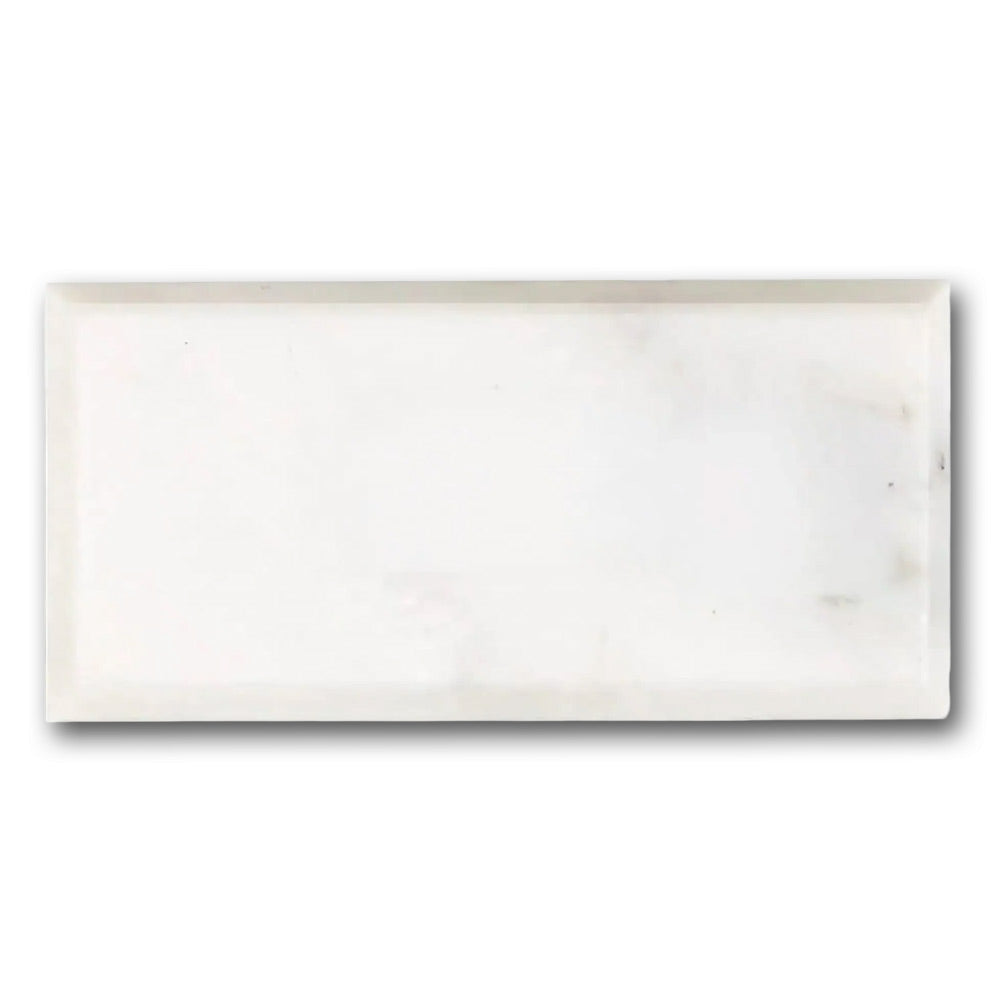 3x6 Oriental White / Asian Statuary Honed & Beveled Tile