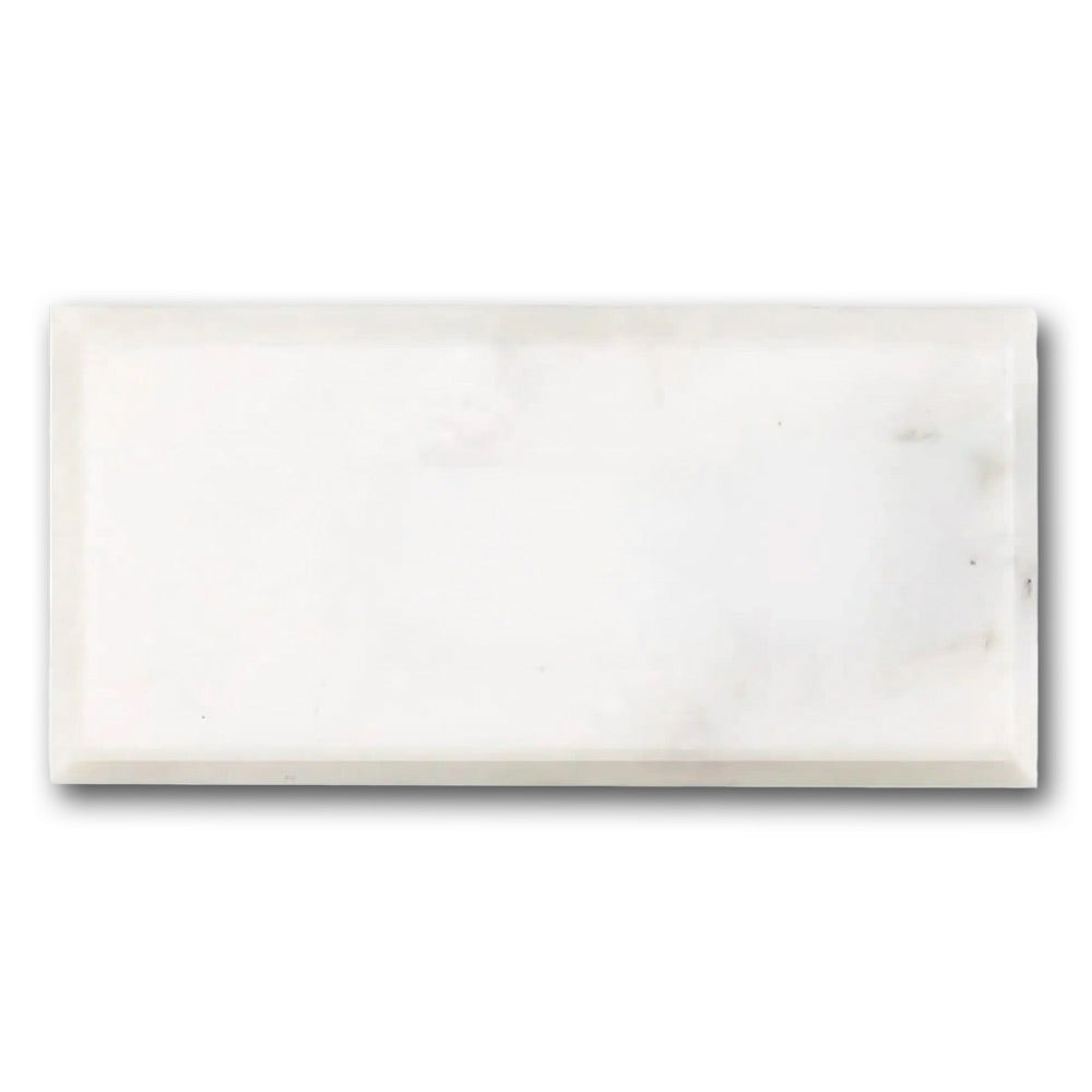3x6 Oriental White / Asian Statuary Polished & Beveled Tile