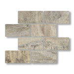 3x6 Silver Travertine Tumbled Tile - American Tile Depot