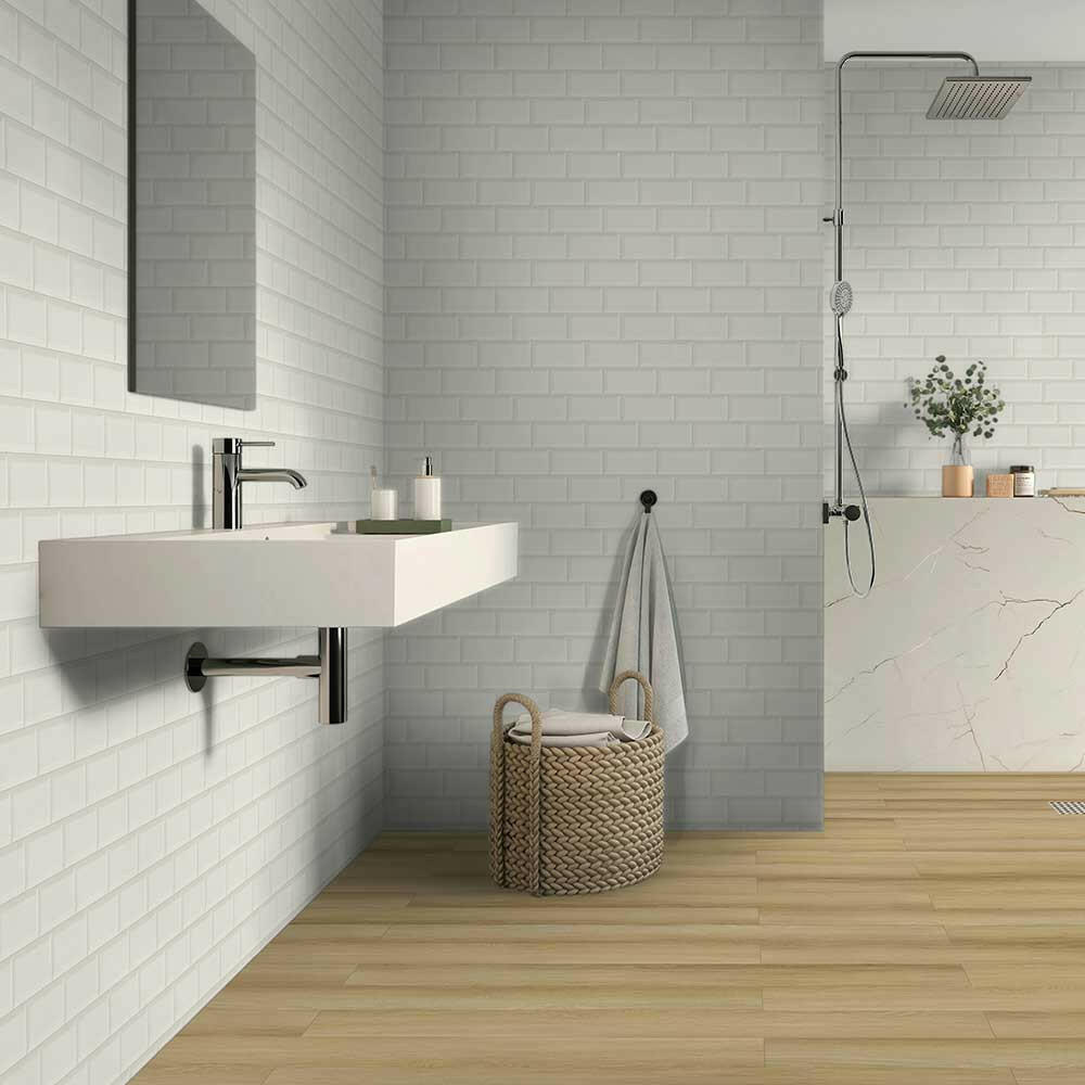 3x6 Strata Biscuit Beveled Glossy Ceramic Wall Tile 3x6 Strata Biscuit Beveled Glossy Ceramic Wall Tile - American Tile Depot