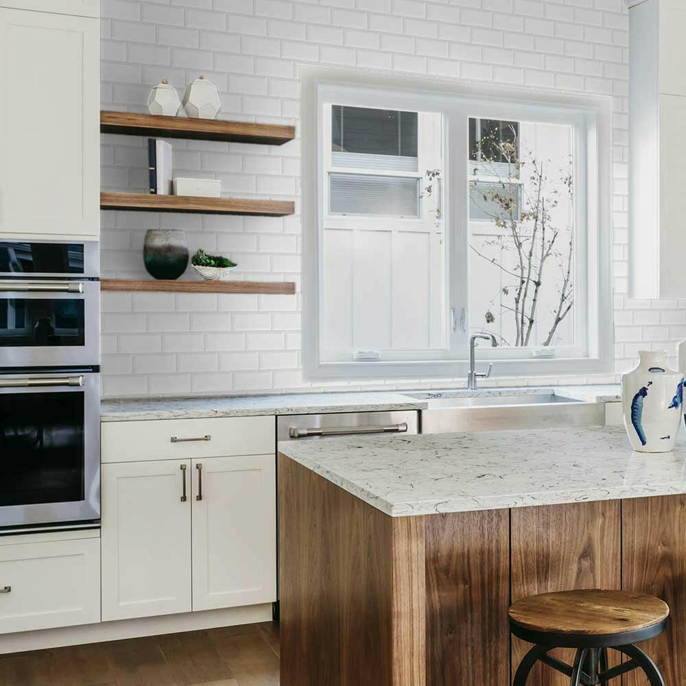 3x6 Strata Snow White Beveled Glossy Ceramic Wall Tile 3x6 Strata Snow White Beveled Glossy Ceramic Wall Tile - American Tile Depot