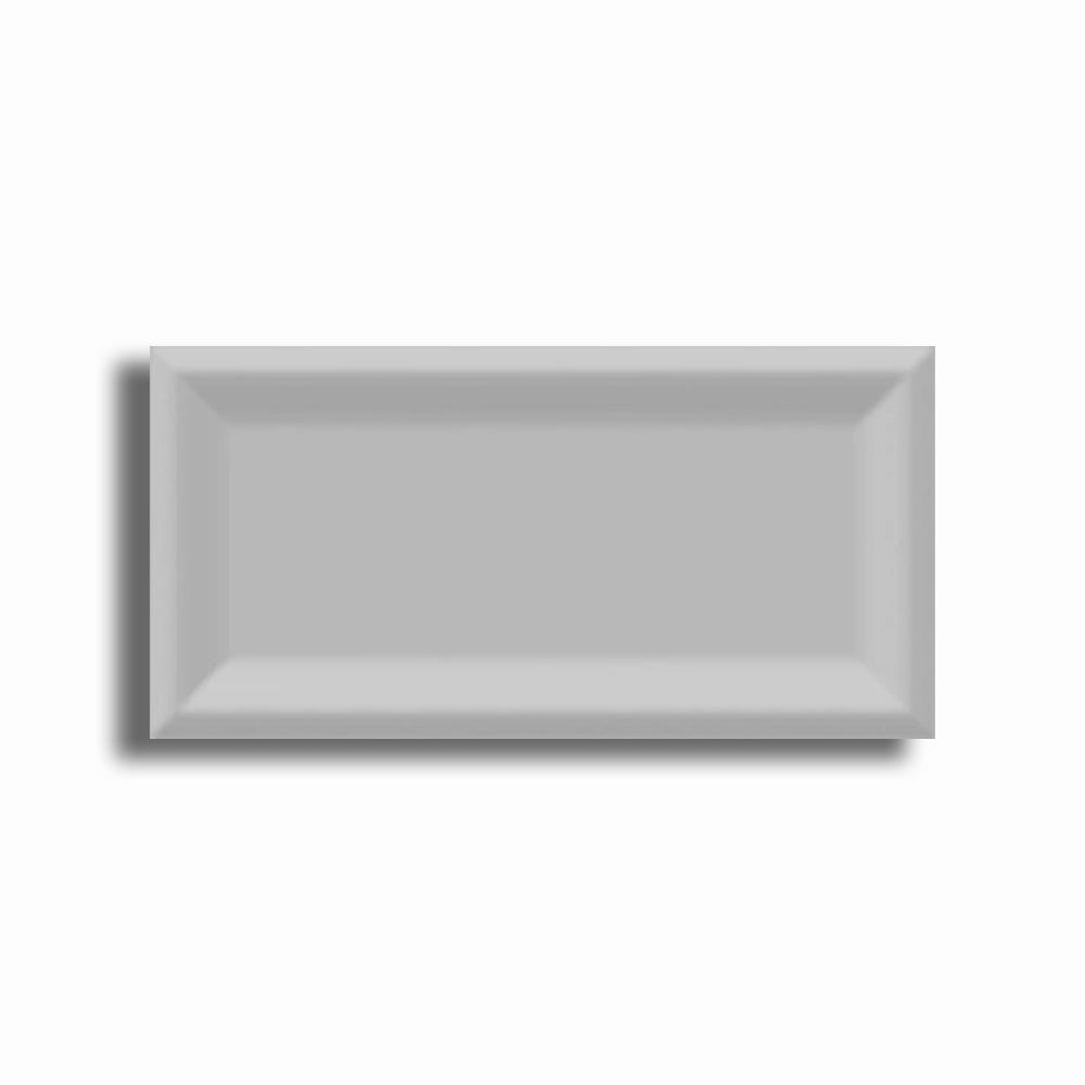 3x6 Strata Tender Gray Matte Solid Color Reverse Beveled Ceramic Tile - American Tile Depot