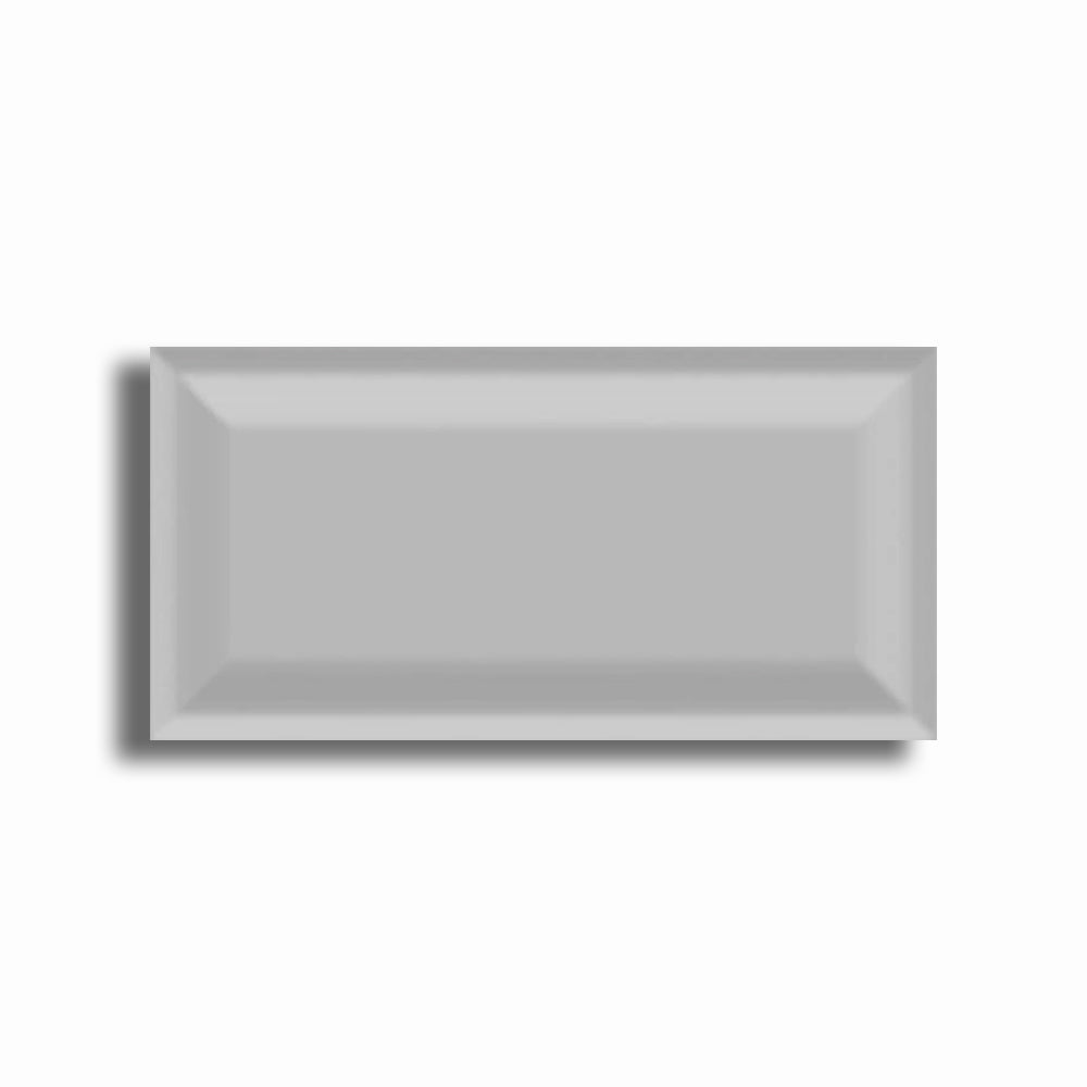 3x6 Strata Tender Gray Matte Solid Color Reverse Beveled Ceramic Tile - American Tile Depot