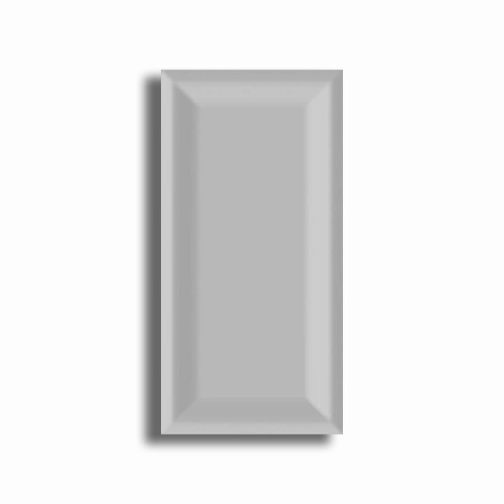3x6 Strata Tender Gray Matte Solid Color Reverse Beveled Ceramic Tile - American Tile Depot