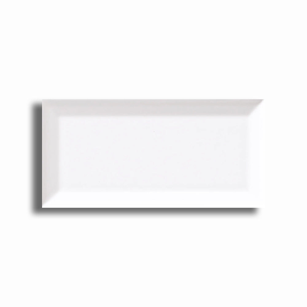 3x6 Strata White Ice Beveled Solid Color Matte Ceramic Wall Tile - American Tile Depot
