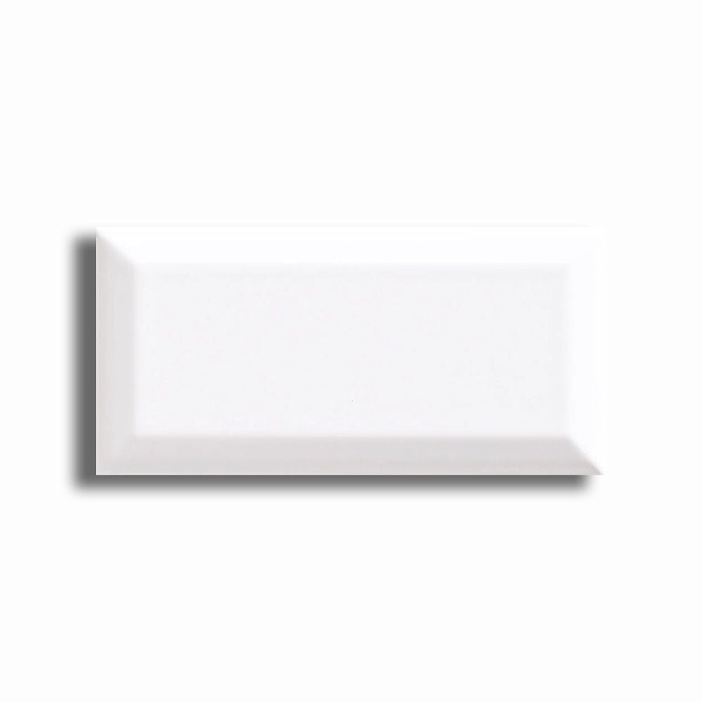 3x6 Strata White Ice Beveled Solid Color Matte Ceramic Wall Tile - American Tile Depot