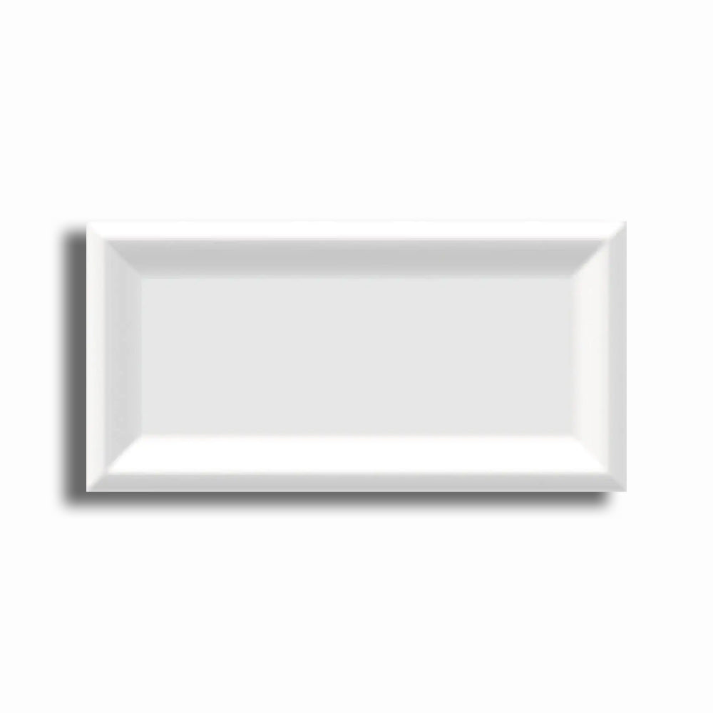 3x6 Strata White Ice Matte Solid Color Reverse Beveled Ceramic Wall Tile - American Tile Depot