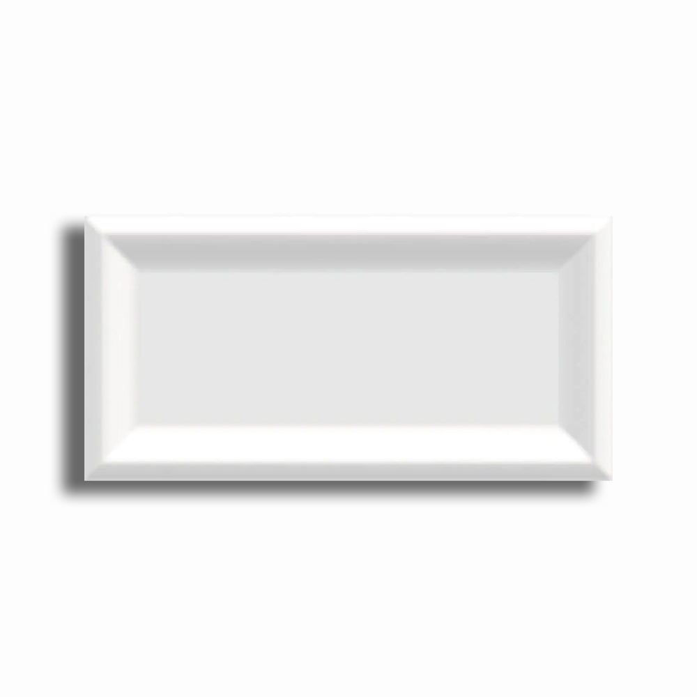 3x6 Strata White Ice Matte Solid Color Reverse Beveled Ceramic Wall Tile - American Tile Depot