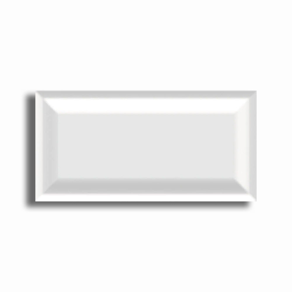3x6 Strata White Ice Matte Solid Color Reverse Beveled Ceramic Wall Tile - American Tile Depot