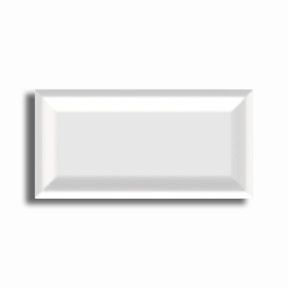 3x6 Strata White Ice Matte Solid Color Reverse Beveled Ceramic Wall Tile - American Tile Depot