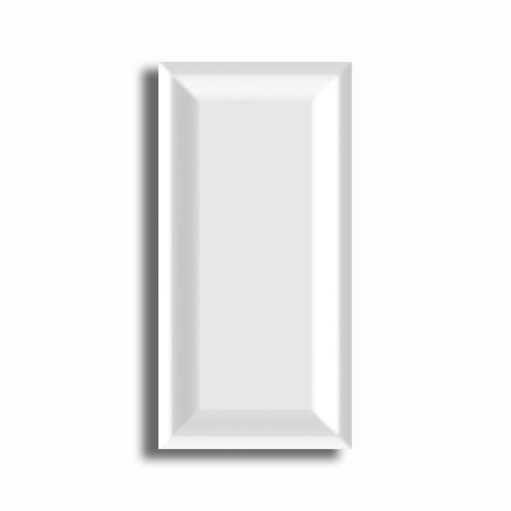 3x6 Strata White Ice Matte Solid Color Reverse Beveled Ceramic Wall Tile - American Tile Depot