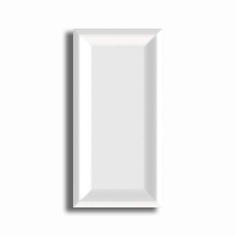 3x6 Strata White Ice Matte Solid Color Reverse Beveled Ceramic Wall Tile - American Tile Depot