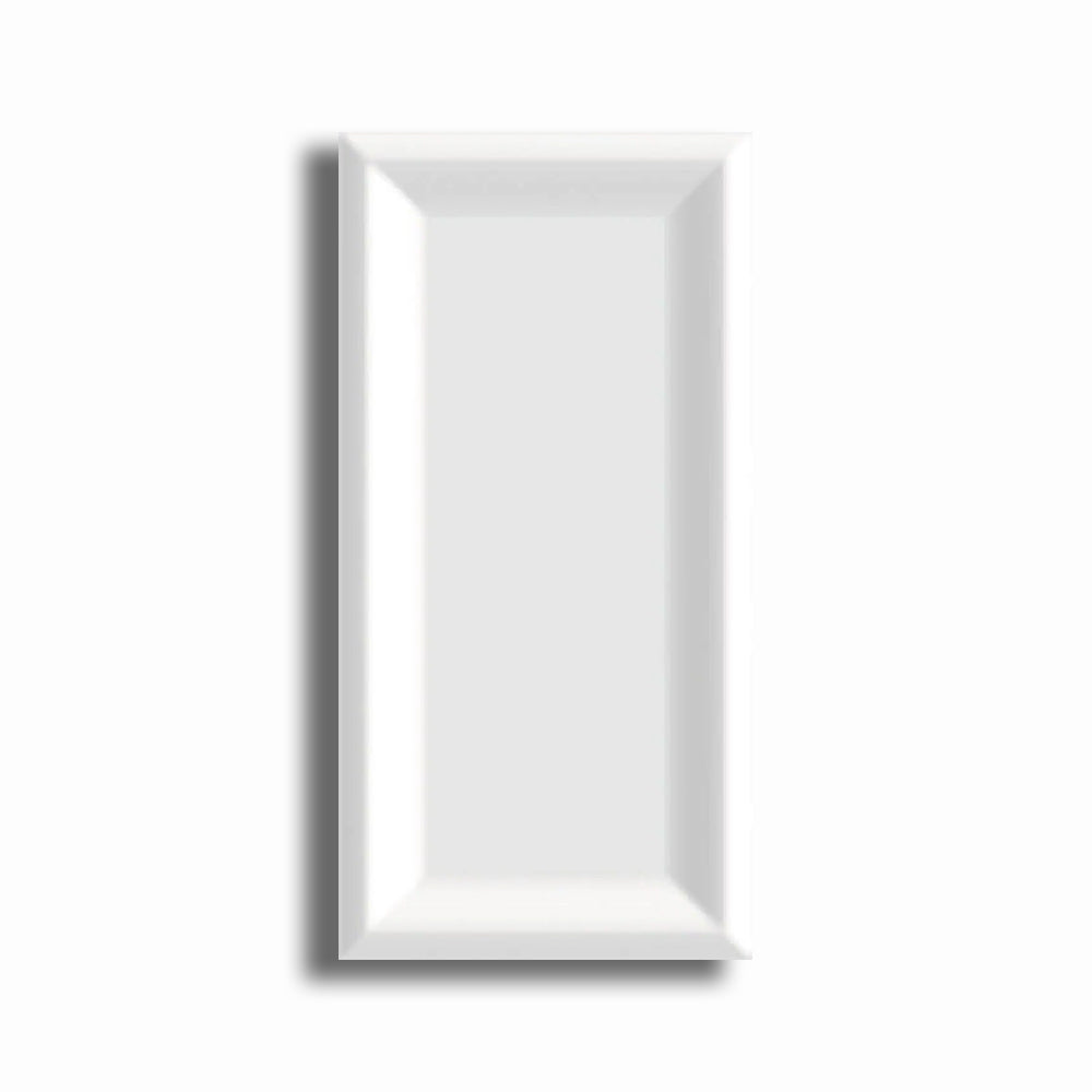 3x6 Strata White Ice Matte Solid Color Reverse Beveled Ceramic Wall Tile - American Tile Depot