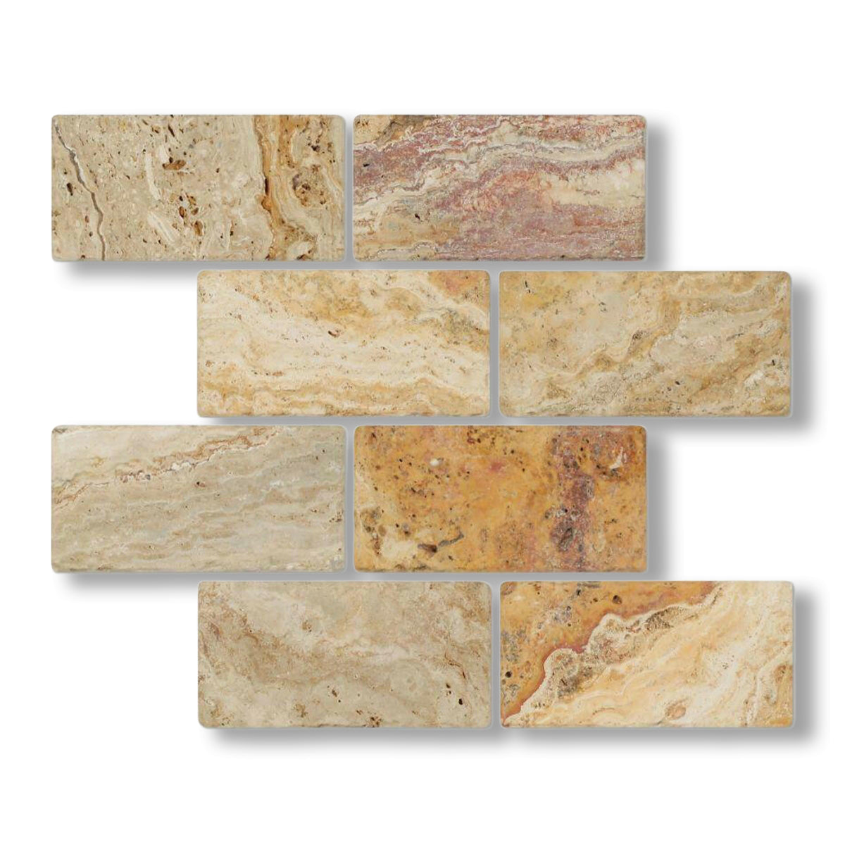 3x6 Valencia Travertine Tumbled Tile - American Tile Depot
