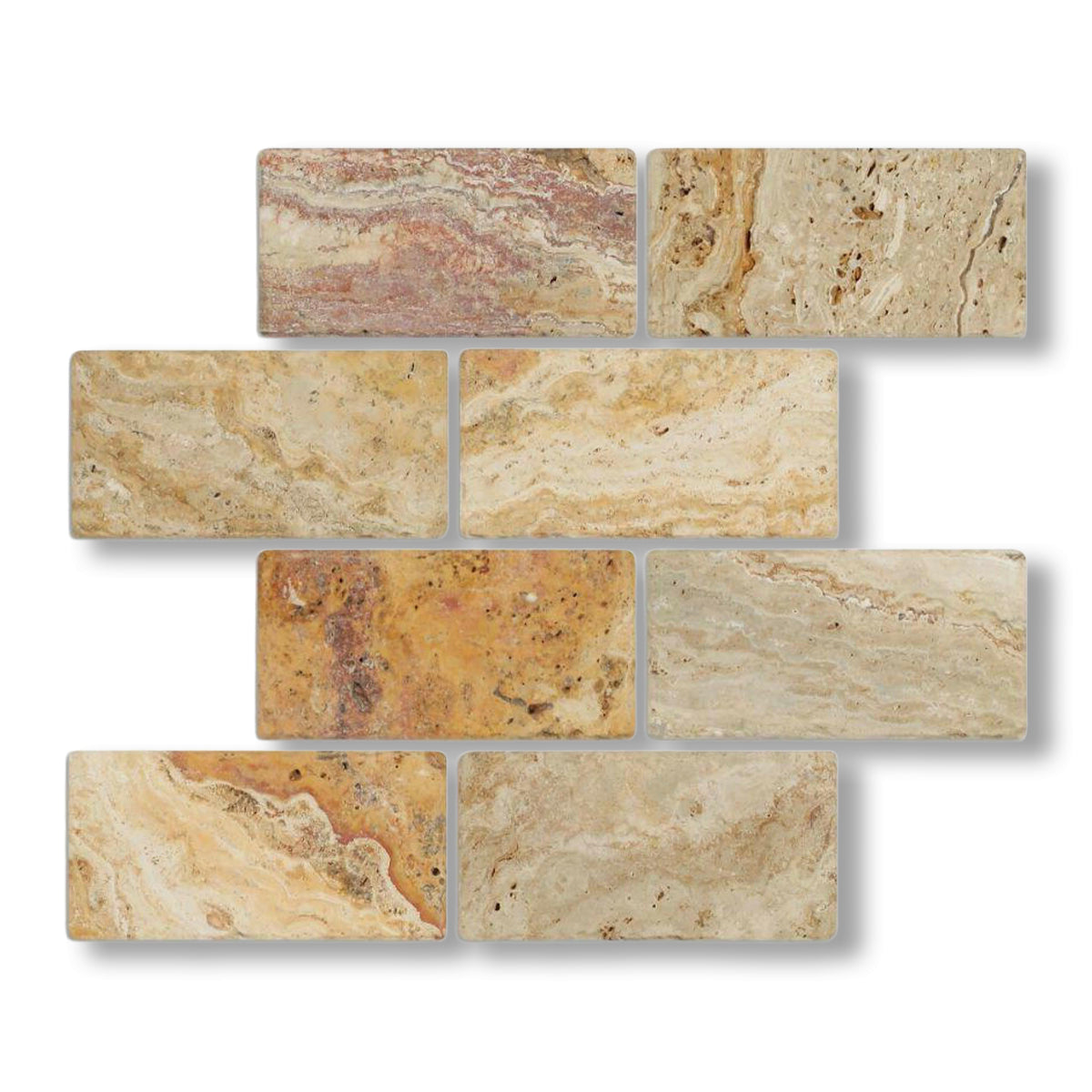 3x6 Valencia Travertine Tumbled Tile - American Tile Depot