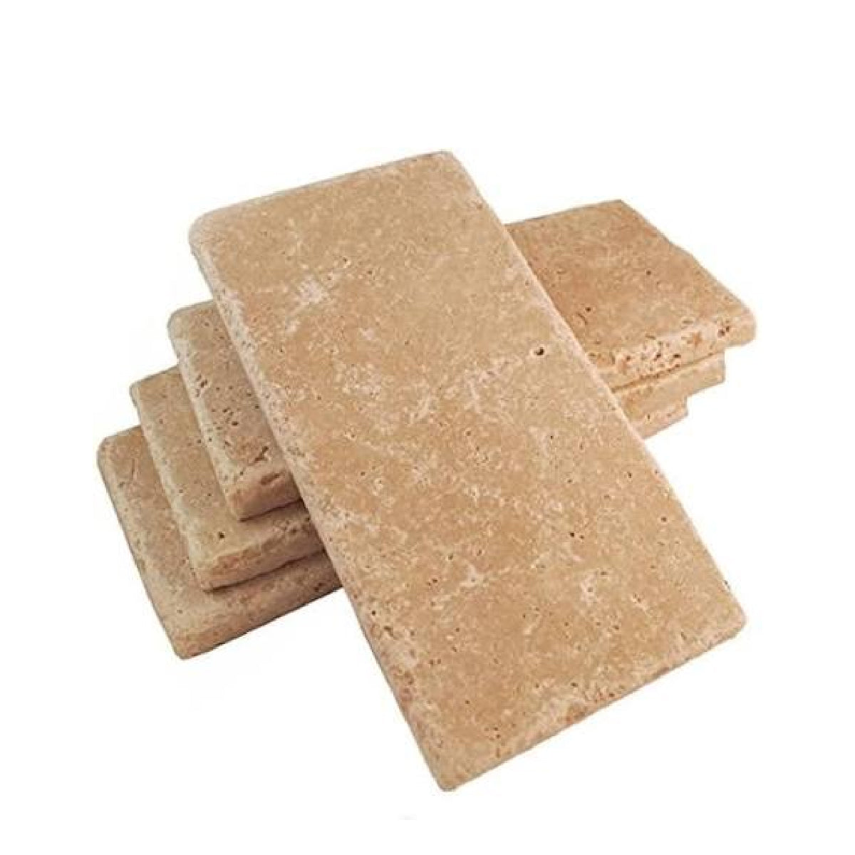 3x6 Walnut Travertine Tumbled Tile