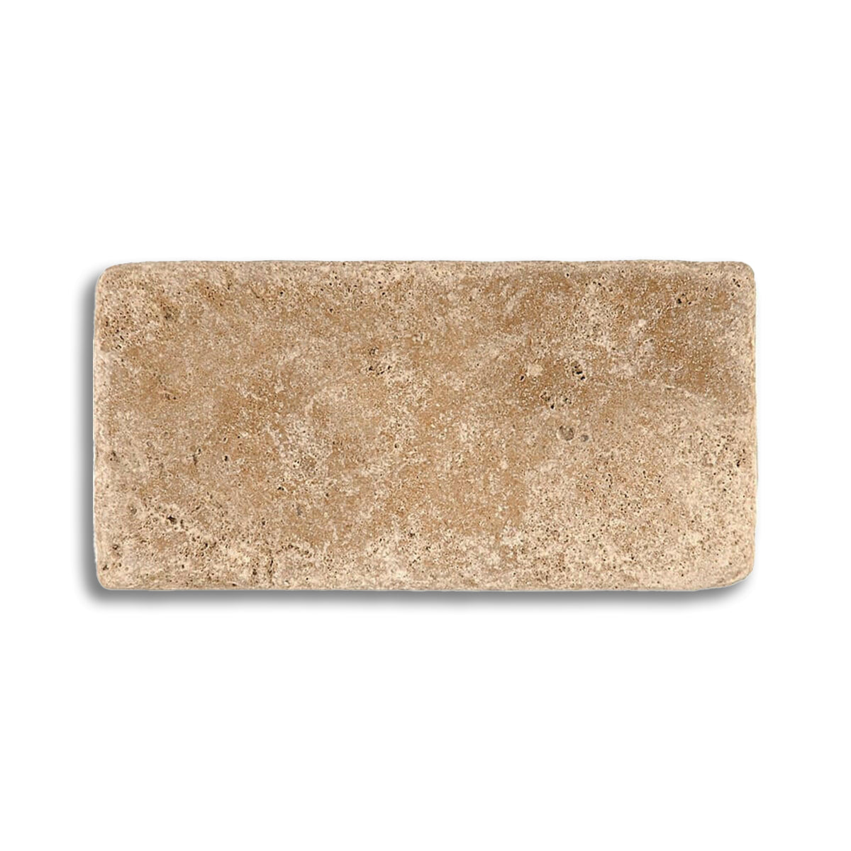 3x6 Walnut Travertine Tumbled Tile