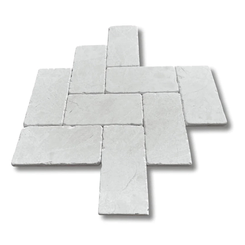 3x6 White Pearl / Botticino Marble Tumbled Tile 3x6 White Pearl / Botticino Marble Tumbled Tile - American Tile Depot