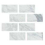 3x6 Italian Statuary White Marble Honed Tile-American Tile Depot