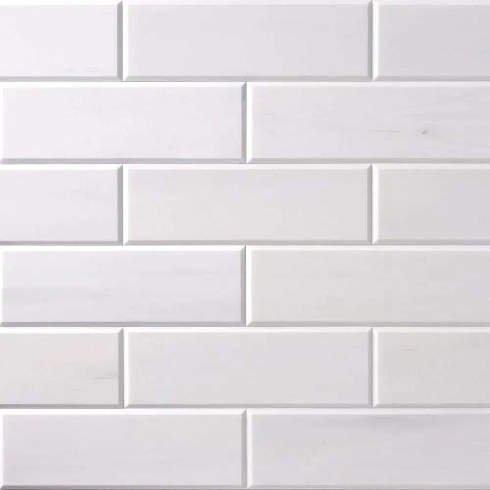 4 X 12 Bianco Dolomite Honed & Beveled Tile-American Tile Depot