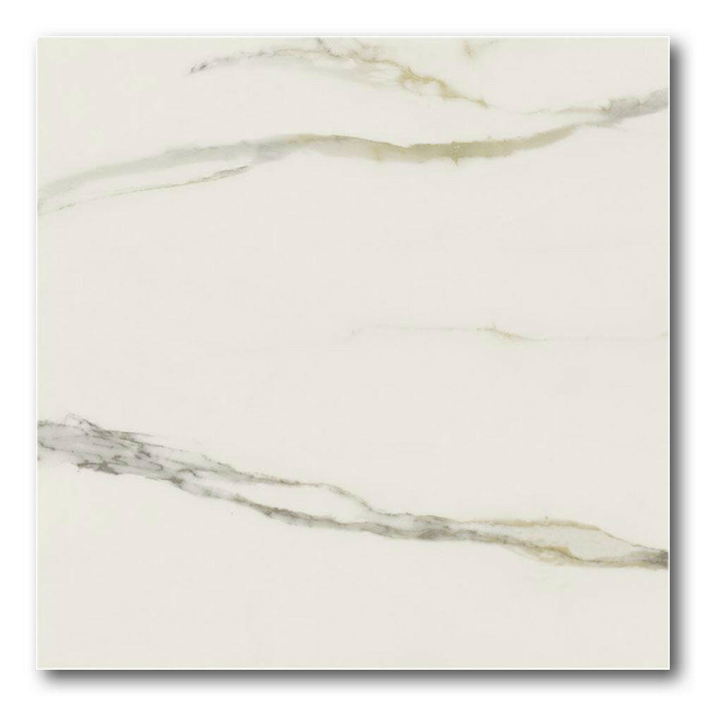 48x48 Solviera Calacatta Gold Glossy Polished Marble Look Porcelain Tile
