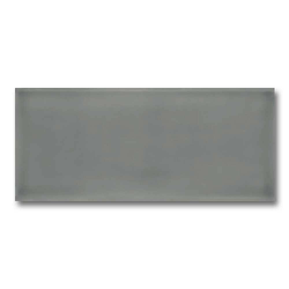 4x10 Brio Surface Dark Gray Solid Look Glossy Ceramic Wall Tile