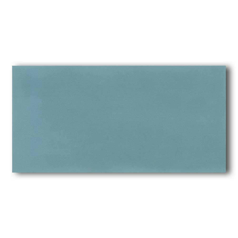 4x10 Faience Blue Steel Concrete Look Glossy Ceramic Wall Tile