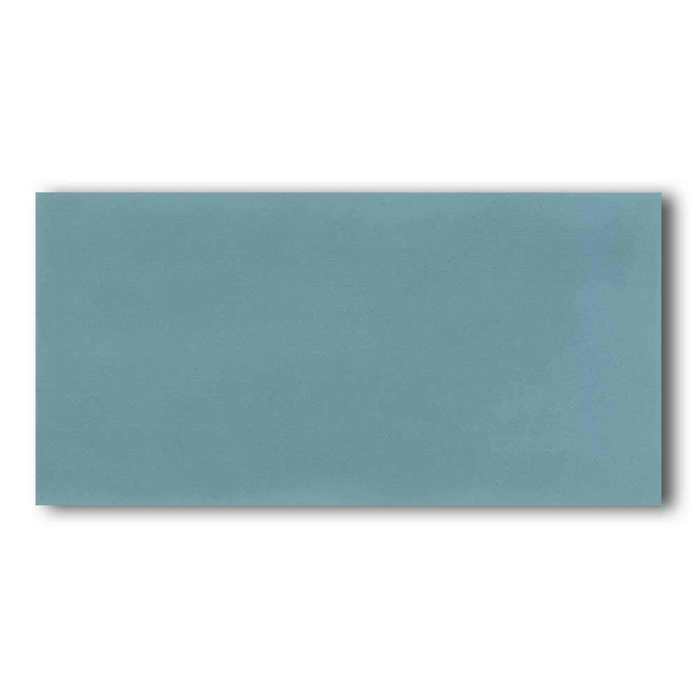 4x10 Faience Blue Steel Concrete Look Glossy Ceramic Wall Tile
