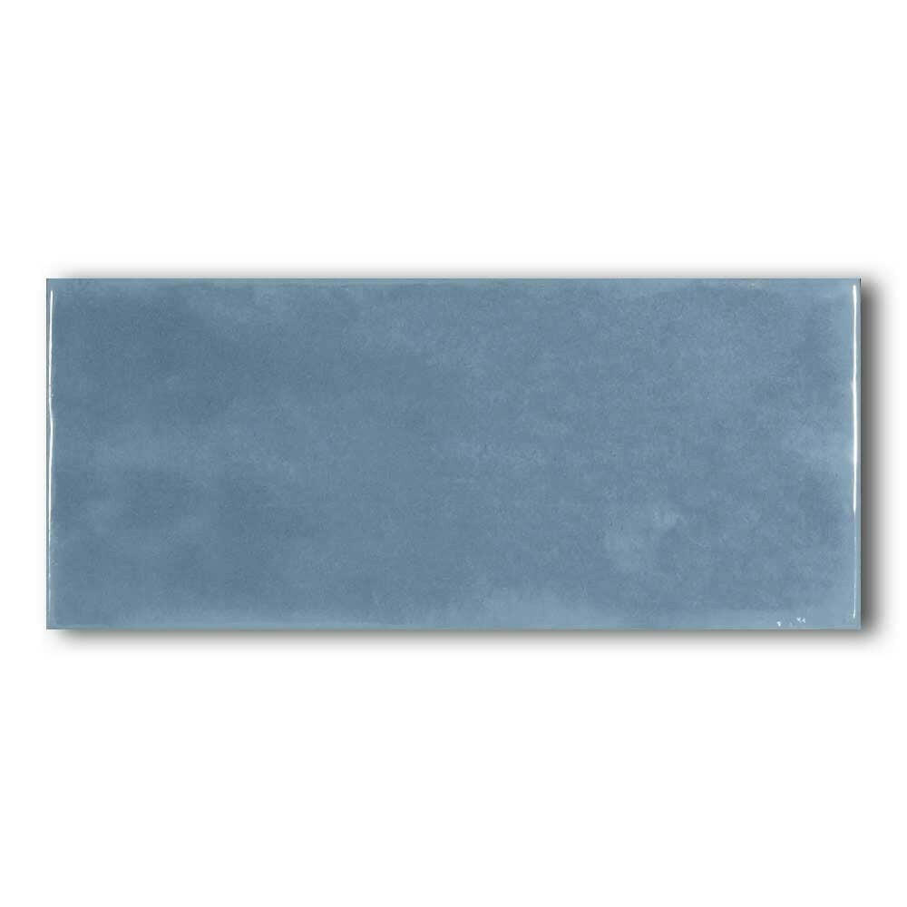 4x10 Faience Blue Steel Concrete Look Matte Ceramic Wall Tile