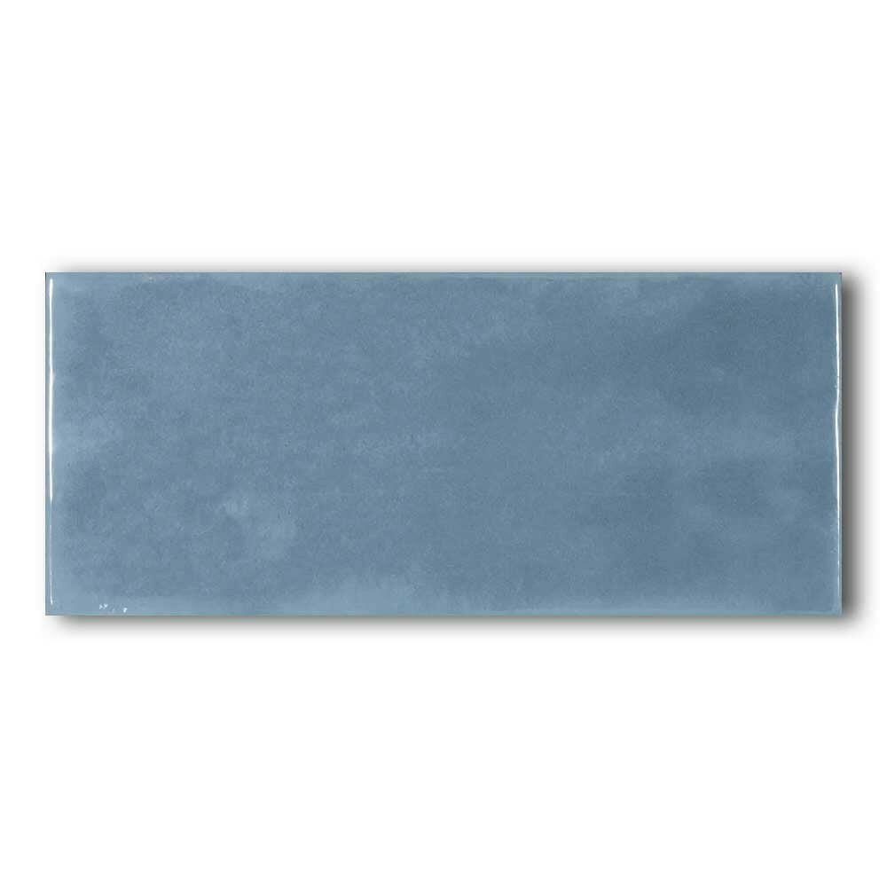 4x10 Faience Blue Steel Concrete Look Matte Ceramic Wall Tile