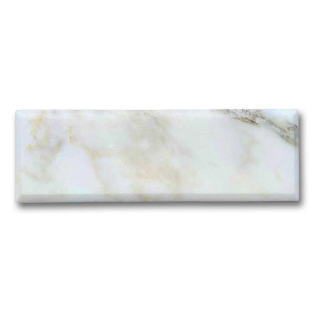 4x12 Calacatta Gold Marble Polished & Beveled Tile - American Tile Depot