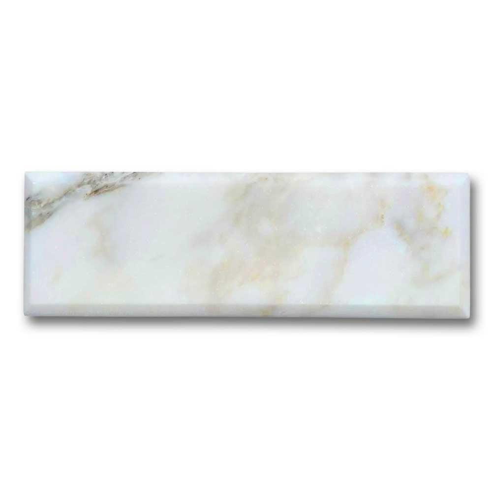 4x12 Calacatta Gold Marble Polished & Beveled Tile - American Tile Depot
