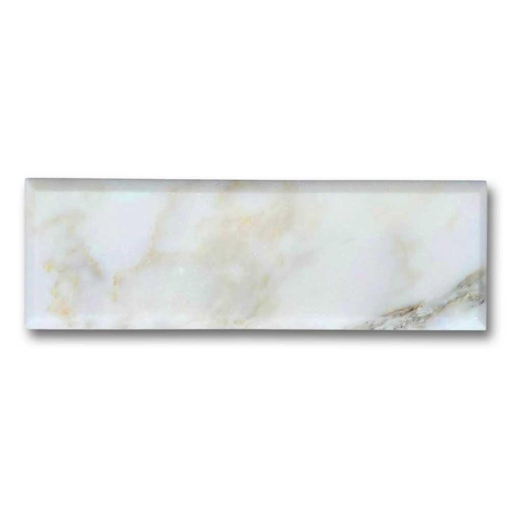 4x12 Calacatta Gold Marble Polished & Beveled Tile - American Tile Depot