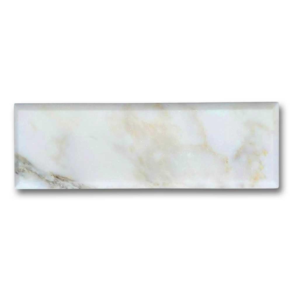 4x12 Calacatta Gold Marble Polished & Beveled Tile - American Tile Depot