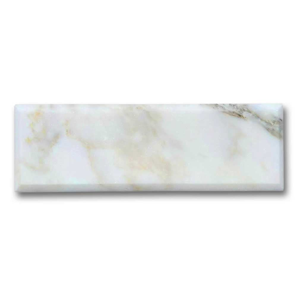 4x12 Calacatta Gold Marble Polished & Beveled Tile