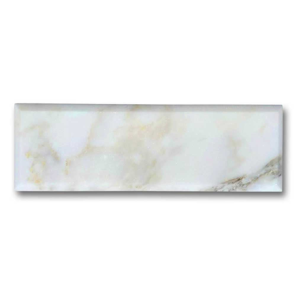 4x12 Calacatta Gold Marble Honed & Beveled Tile