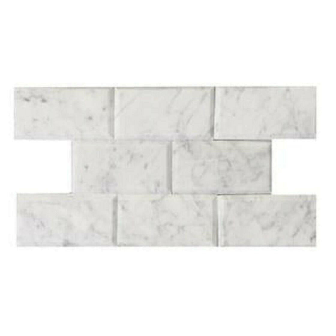 4x12 Carrara White Marble Honed & Beveled Tile 4x12 Carrara White Marble Honed & Beveled Tile - American Tile Depot