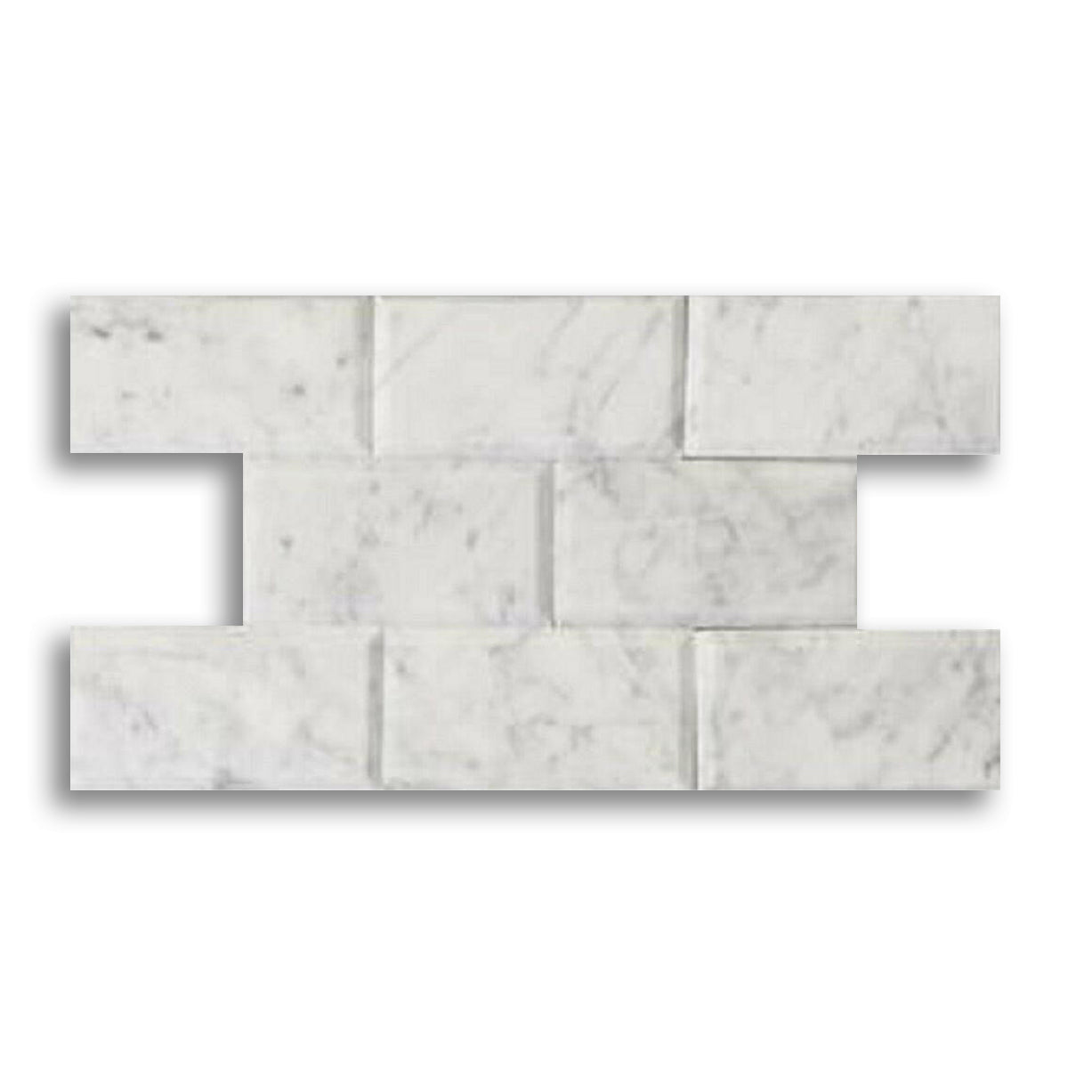 4x12 Carrara White Marble Polished & Beveled Tile - American Tile Depot