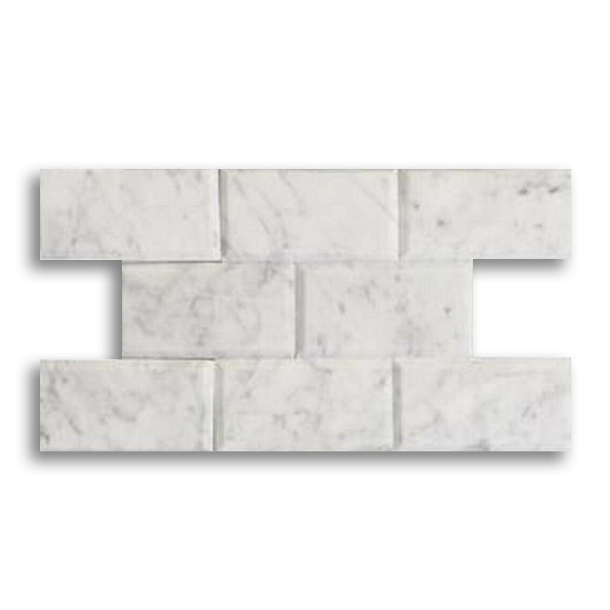 4x12 Carrara White Marble Honed & Beveled Tile