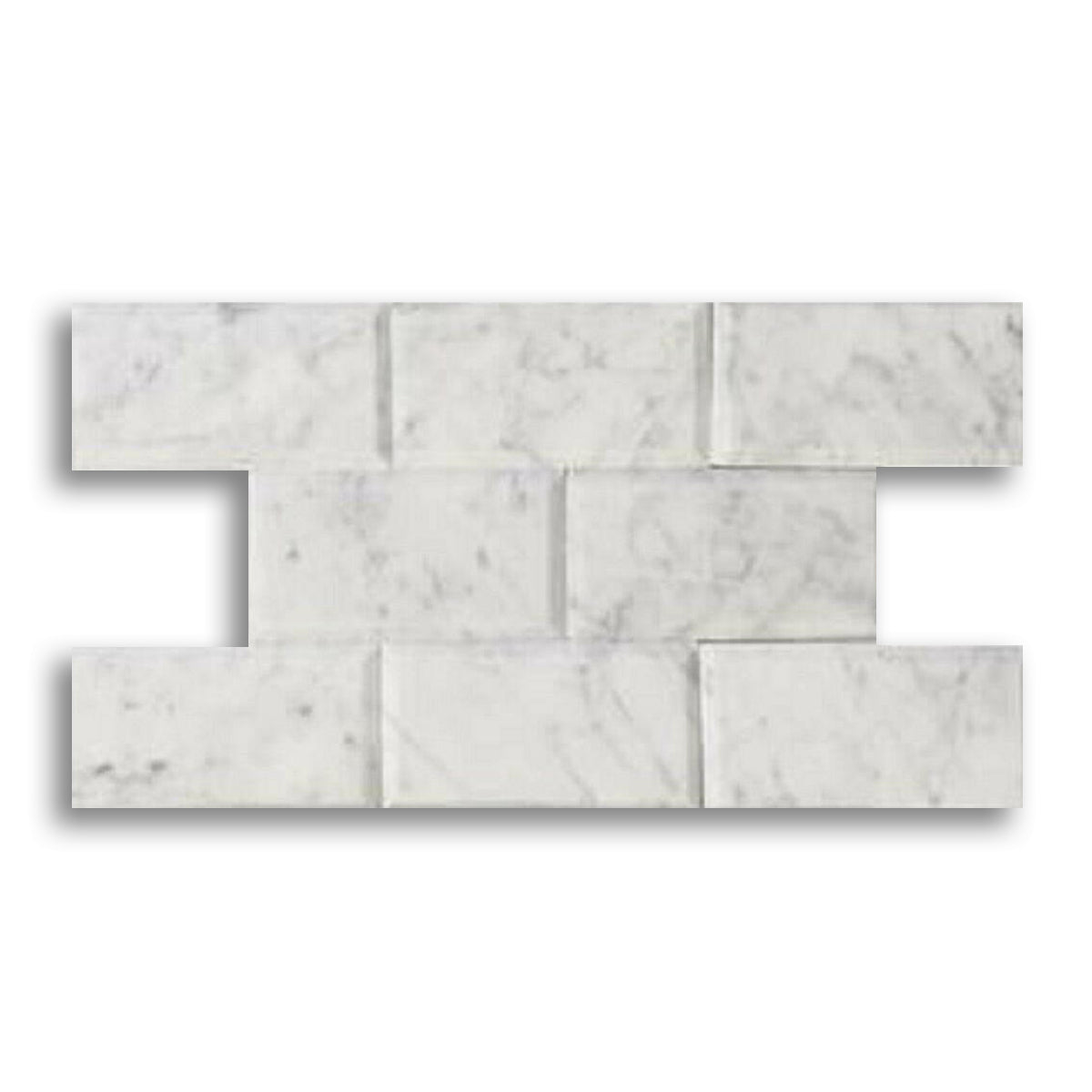 4x12 Carrara White Marble Polished & Beveled Tile - American Tile Depot